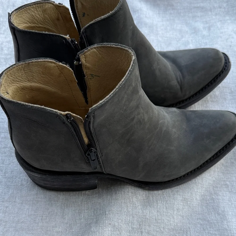 Ralph Lauren Black Label Charcoal Suede Ankle Boots 6.5B